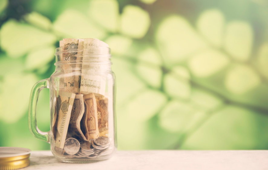 Money in a mason jar